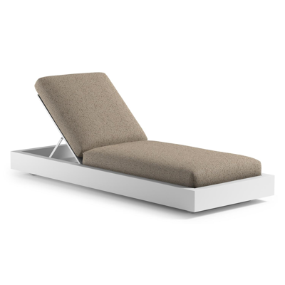 Como verstelbaar ligbed in wit aluminium met bora jungle all weather Cosytica kussen