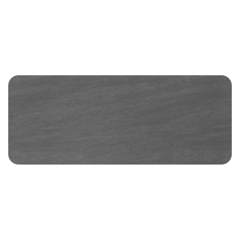 Orso tuintafel rechthoekig afgerond in beige aluminium en volkeramiek Basalt Black - L 200 x B 80 x H 74.5 cm