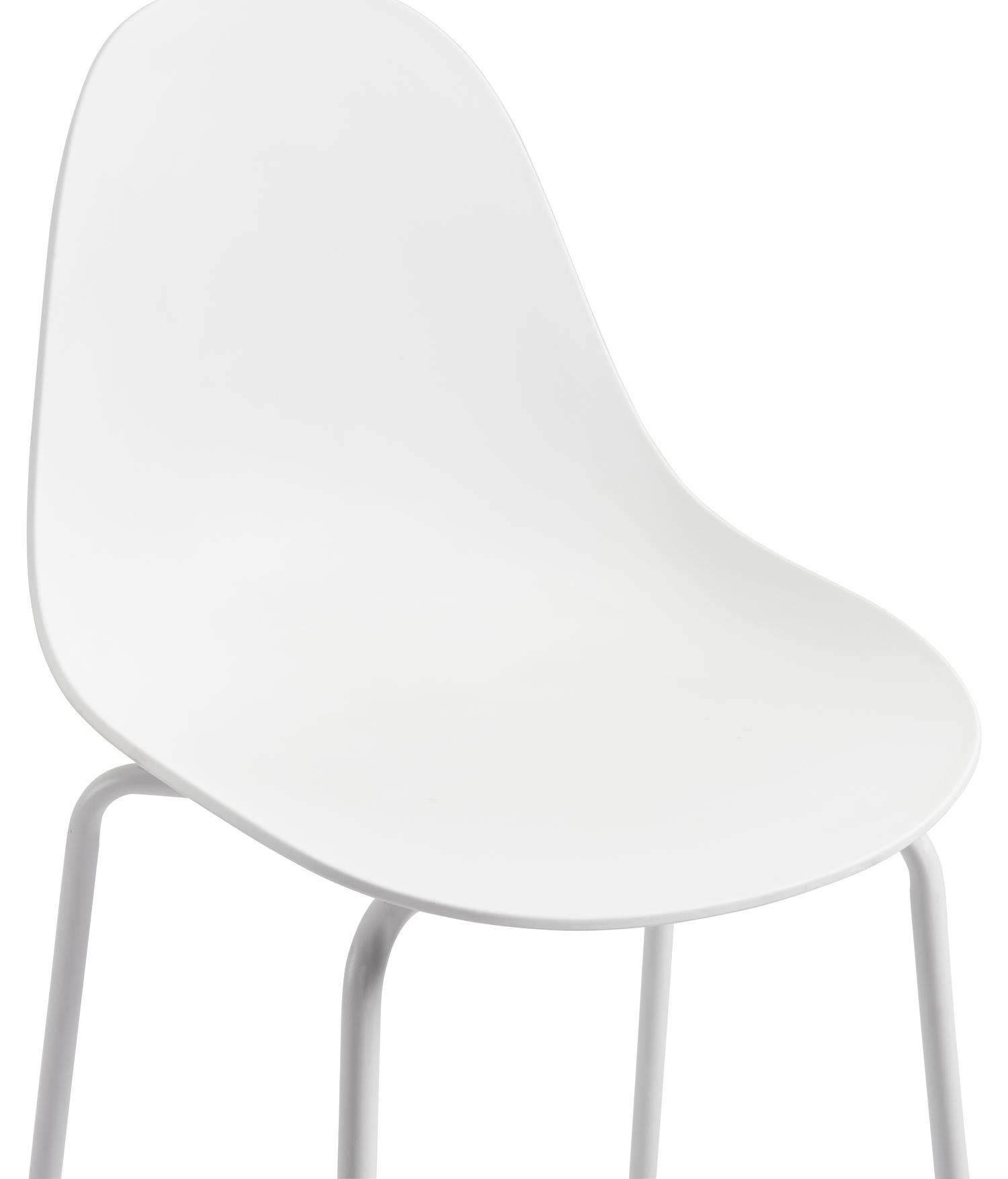 Pagino barstoel in wit aluminium en wit kunststof