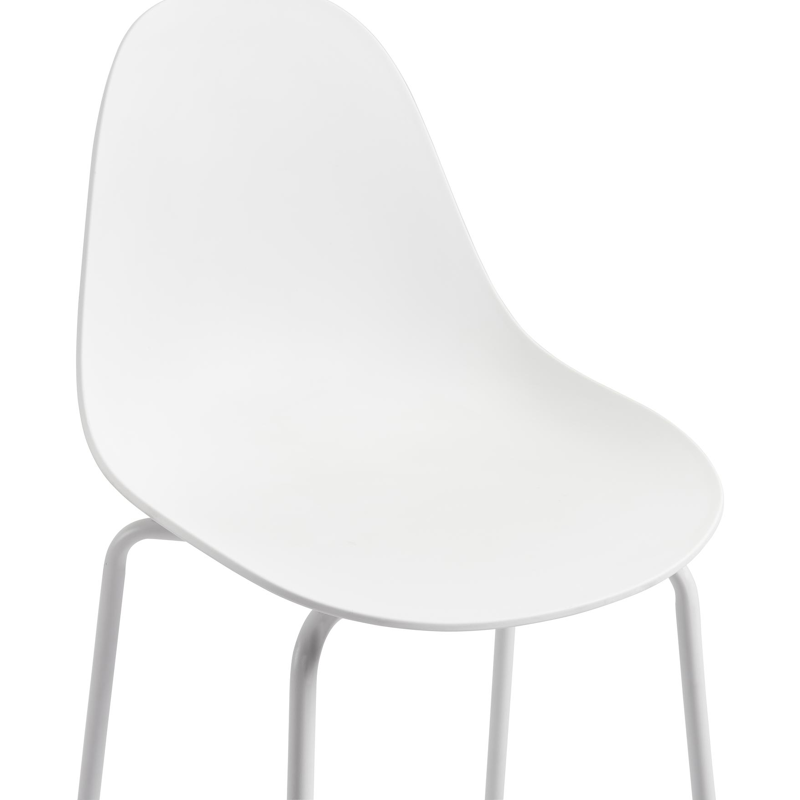 Chaise de bar Pagino in aluminium blanc et matière synthétique blanc