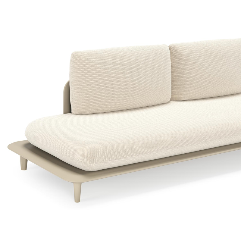 Bomero loungehoek in beige aluminium met althea off white all weather cosytica kussen