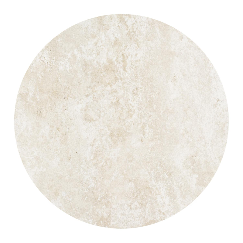 Fano low dining loungetafel rond in zwart aluminium en volkeramiek Rapolano - Dia. 85 x H 55 cm