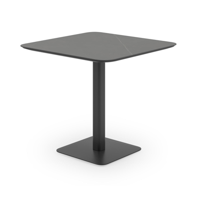 Fano (Piemonte) tuintafel in zwart aluminium en volkeramiek calatorao - L 80 x B 80 x H 73,5 cm