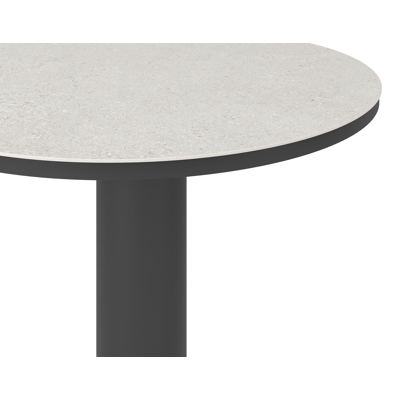 Table de jardin Orso en aluminium noir et céramique pleine shilin - Dia. 110 x H 106 cm