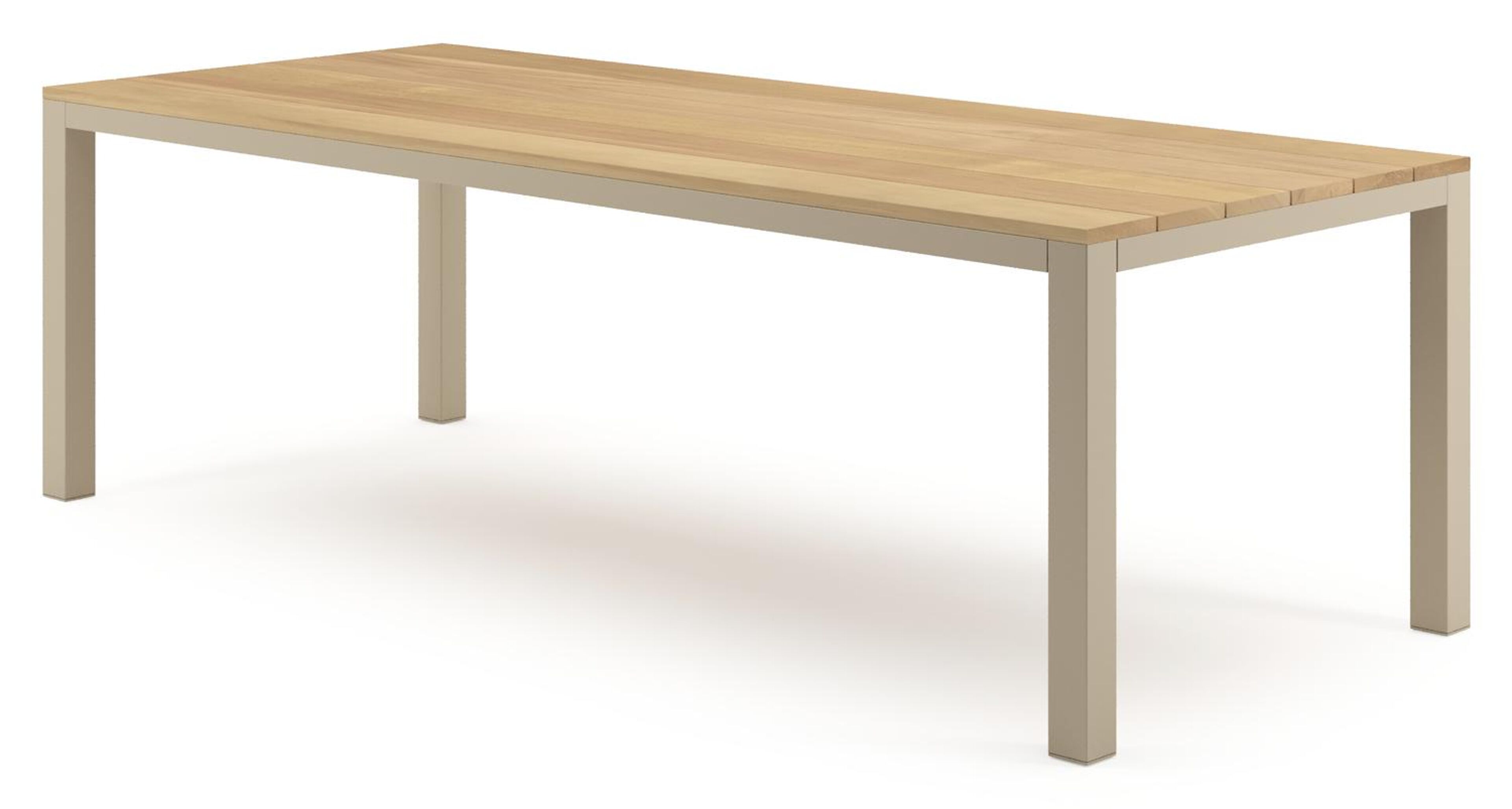 Como tuintafel rechthoekig in beige aluminium en teak - L 240 x B 100 x H 73 cm