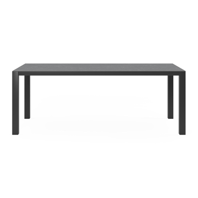 Como tuintafel in zwart aluminium en volkeramiek pierre bleue - L 200 x B 100 x H 76 cm