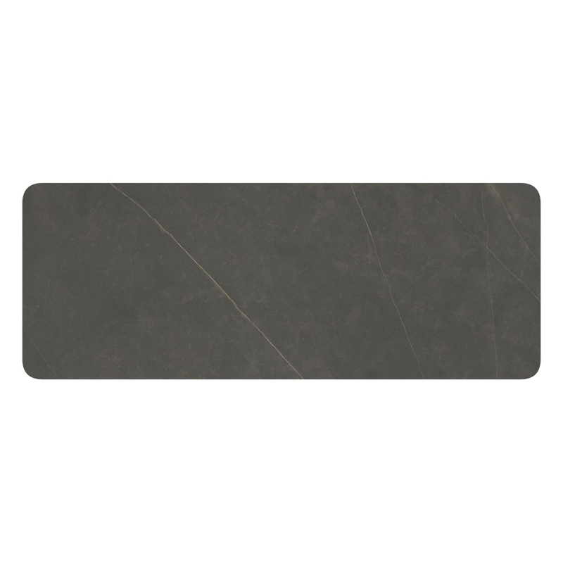 Lugano tuintafel rechthoekig afgerond in zwart aluminium en volkeramiek calatorao - L 290 x B 110 x H 74 cm