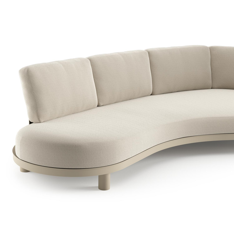 Donato loungebank in beige aluminium met lopi marble all weather sunbrella® luxe kussen