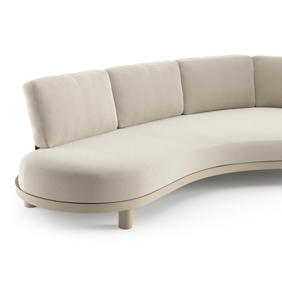 Donato loungebank in beige aluminium met lopi marble all weather sunbrella® luxe kussen