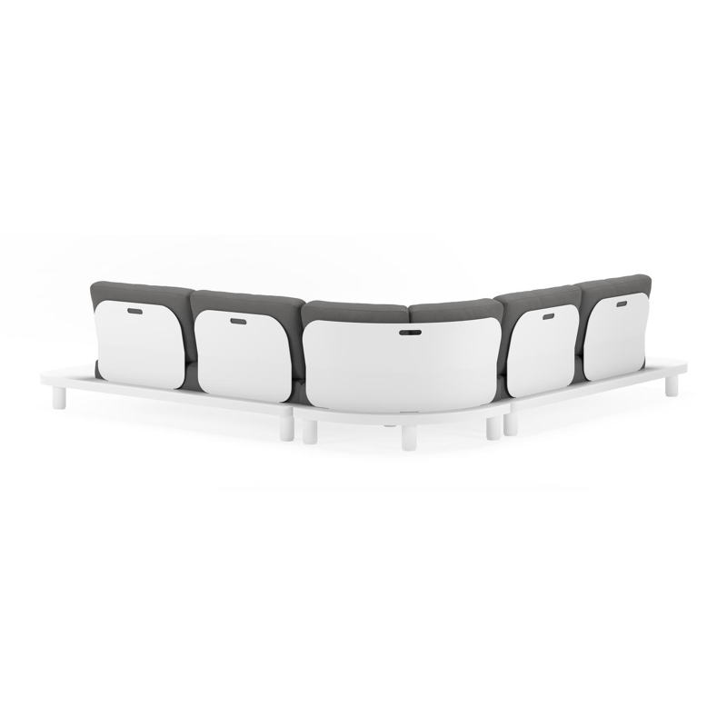 Donato loungehoek in wit aluminium met savane zinc all weather sunbrella® luxe kussens