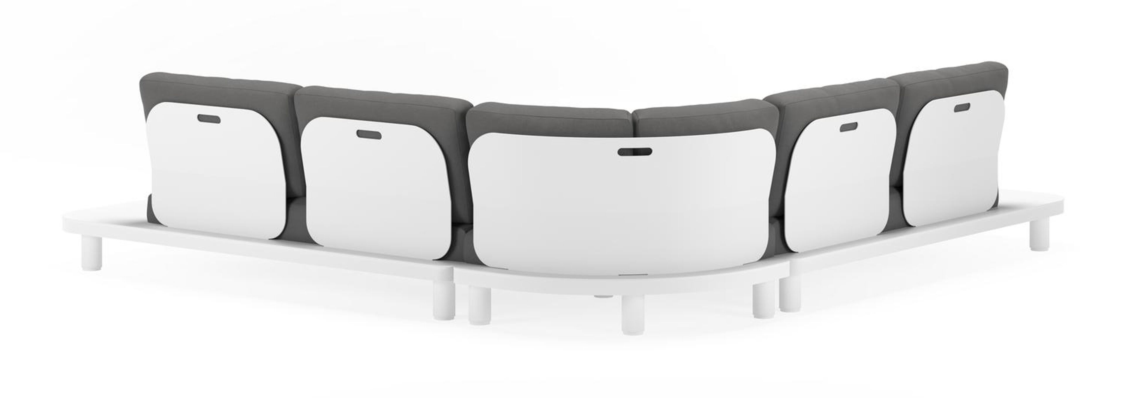 Donato loungehoek in wit aluminium met savane zinc all weather sunbrella® luxe kussens