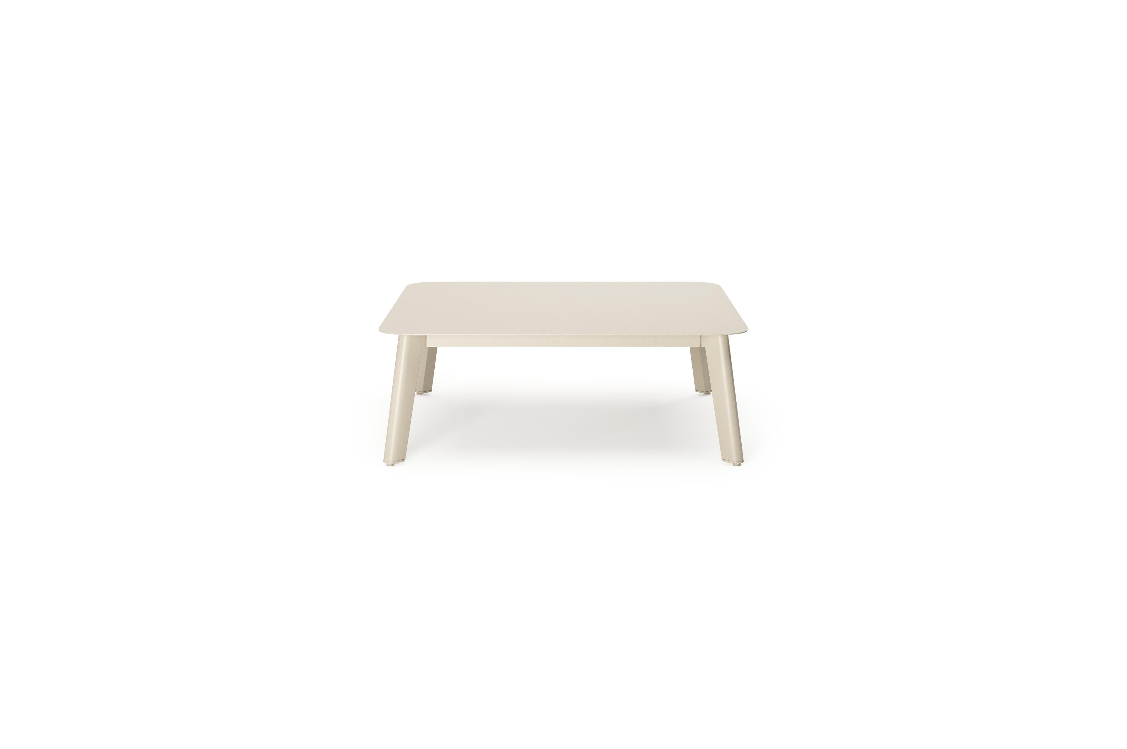 Mosa loungetafel in beige aluminium en aluminium beige - L 85 x B 85 x H 30 cm