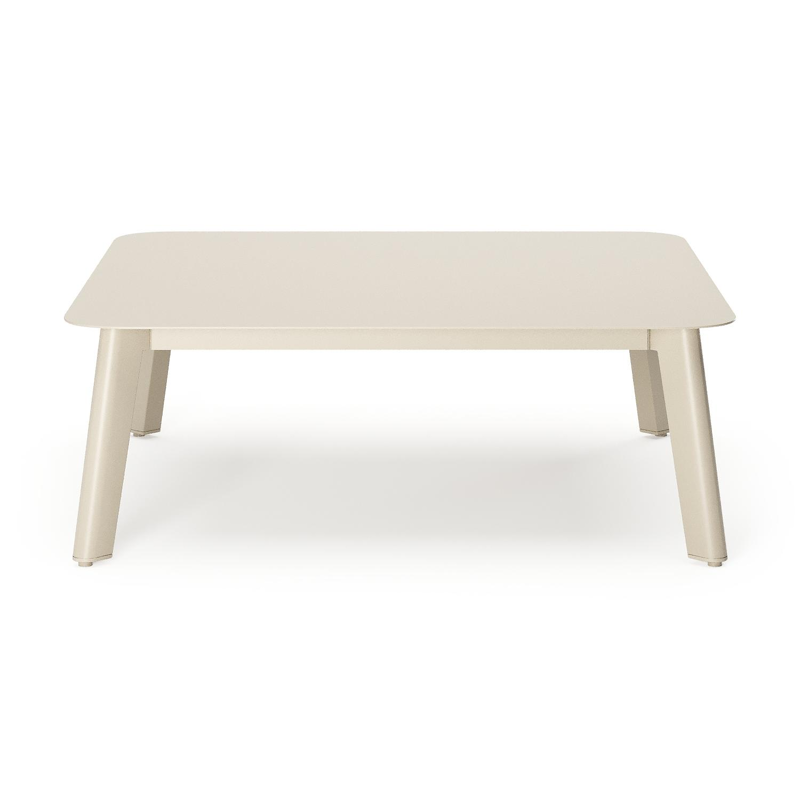 Mosa loungetafel in beige aluminium en aluminium beige - L 85 x B 85 x H 30 cm