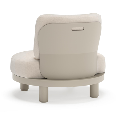 Donato loungestoel in beige aluminium met all weather sunbrella® luxe Lopi Snow kussen