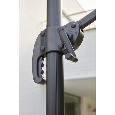 Calpe hangparasol in grijs aluminium met polyester parasoldoek - (zonder voet)