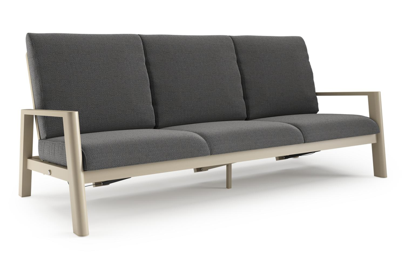 Cirello loungebank 3-zit in beige aluminium met savane tornado all weather sunbrella® luxe kussen