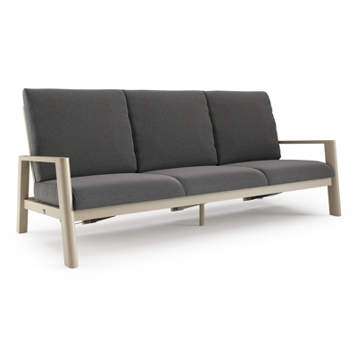 Cirello loungebank 3-zit in beige aluminium met savane tornado all weather sunbrella® luxe kussen