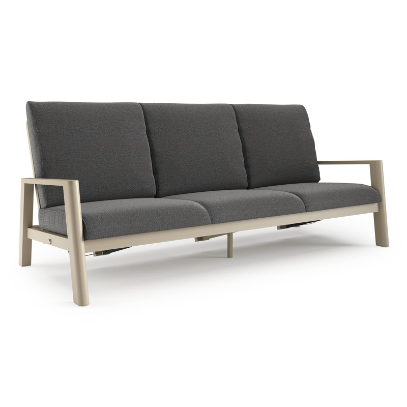 Cirello loungebank 3-zit in beige aluminium met savane tornado all weather sunbrella® luxe kussen