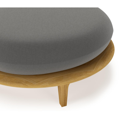 Pouf Bomero en teck et coussins en all weather sunbrella® luxe natte charcoal chine