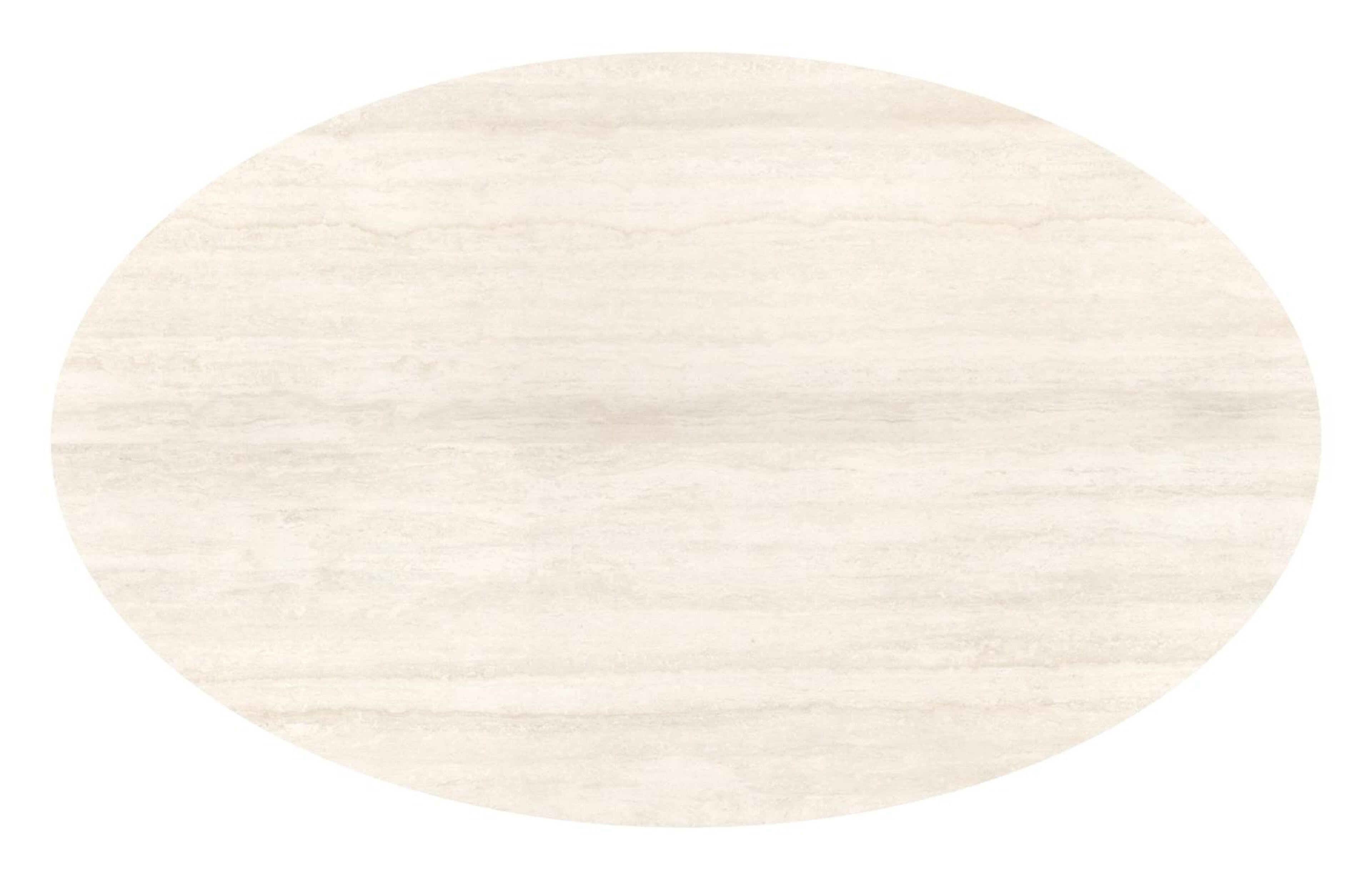 Table de jardin Fano ovale en aluminium noir et céramique pleine Travertino Bianco - Lg. 180 x Lrg. 110 x Haut. 74 cm