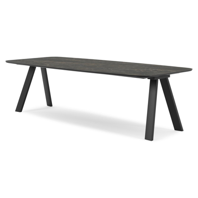Table de jardin Cesano en aluminium noir et céramique pleine black obsession - Lg 255 x Larg. 115 x H 75 cm