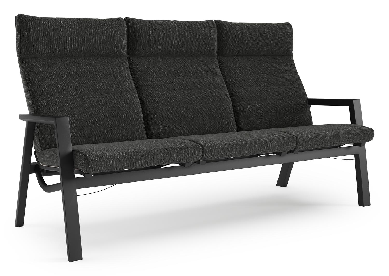 Prato loungebank in zwart aluminium met sky black weather+ softtouch kussen
