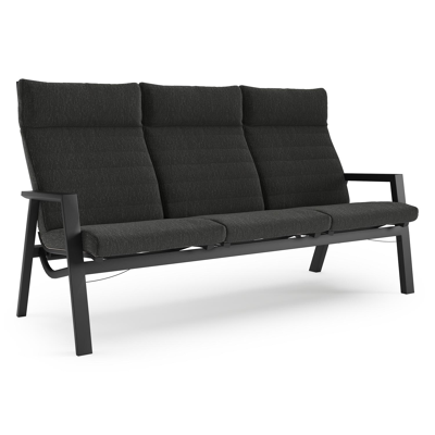 Prato loungebank in zwart aluminium met sky black weather+ softtouch kussen