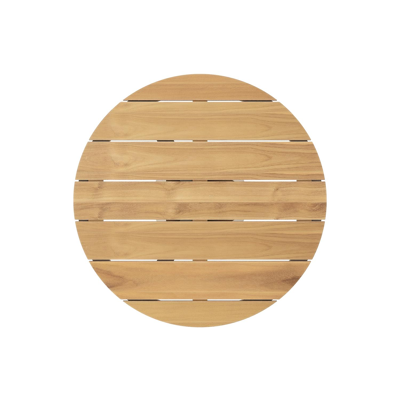 Fano tuintafel rond in beige aluminium en teak Dia. 85 x H 75 cm x H 75 cm