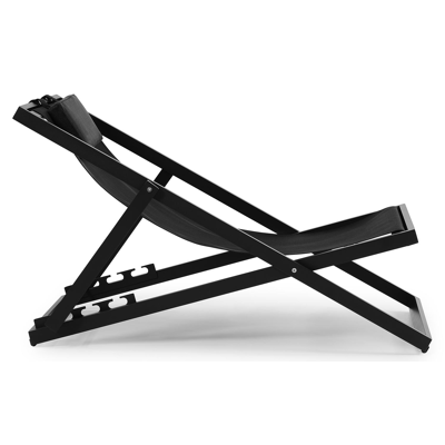 Cabana strandstoel in zwart aluminium met zwart textilene