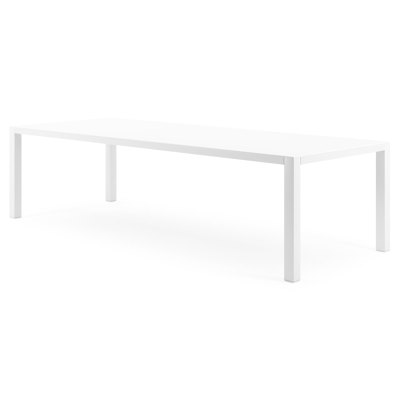 Como tuintafel in wit aluminium en volkeramiek arctic white - L 280 x B 110 x H 75 cm