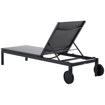 Caravelle verstelbaar ligbed in zwart aluminium met grijs textilene