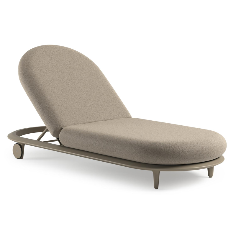 Bomero verstelbaar ligbed in beige aluminium met marbella beige all weather cosytica