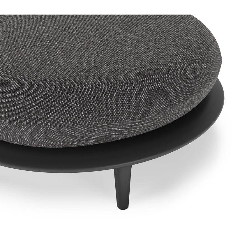 Bomero poef in zwart aluminium met firenze tunder all weather solica kussen