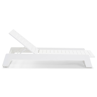 Atessa verstelbaar ligbed in wit aluminium met lopi marble all weather sunbrella® luxe kussen