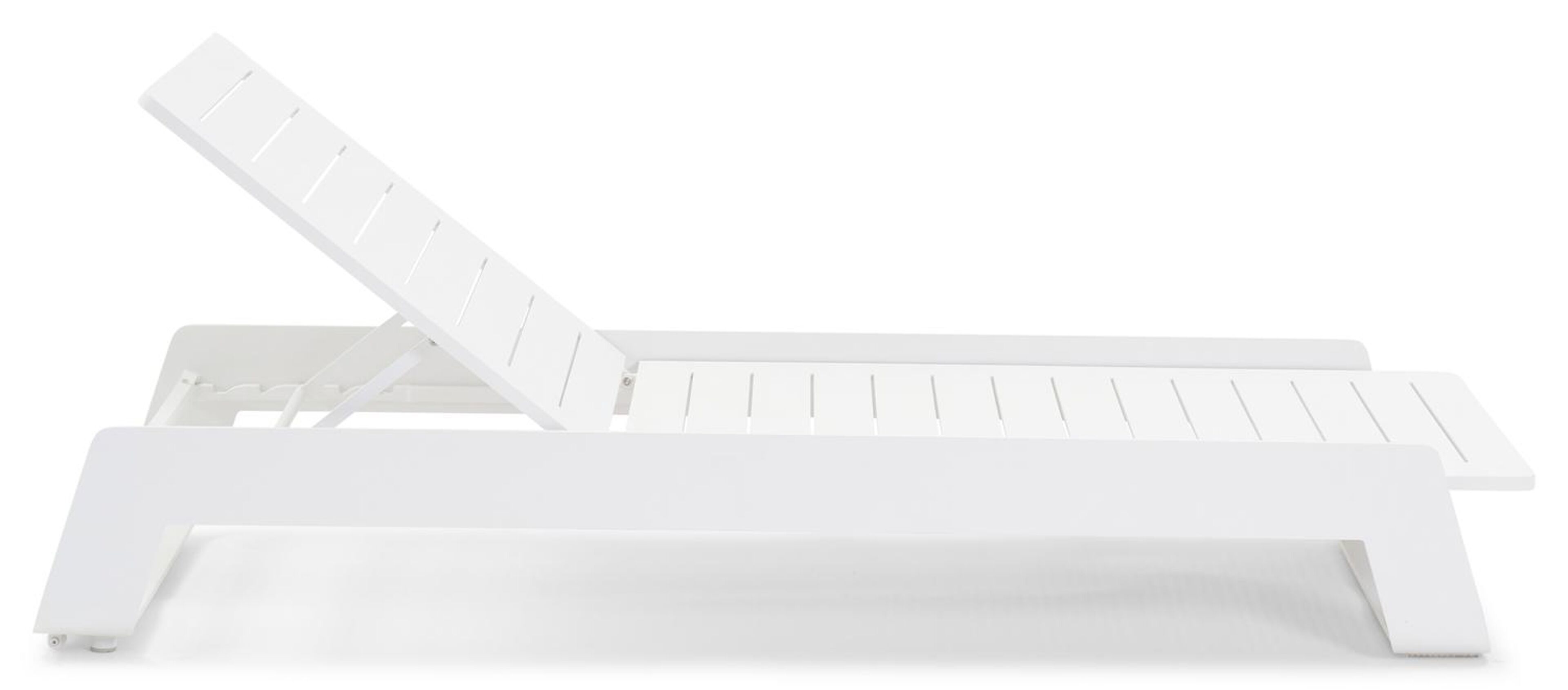 Atessa verstelbaar ligbed in wit aluminium met lopi marble all weather sunbrella® luxe kussen