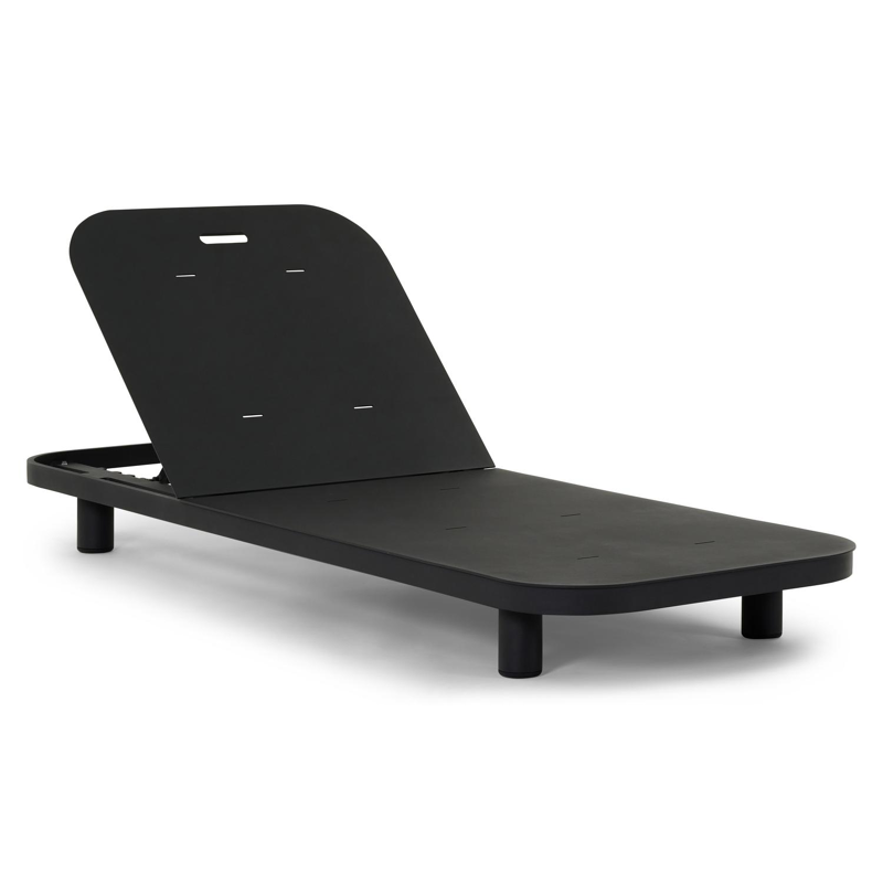 Chaise longue réglable Donato en aluminium noir et coussin en all weather Sunbrella® luxe slow farafra
