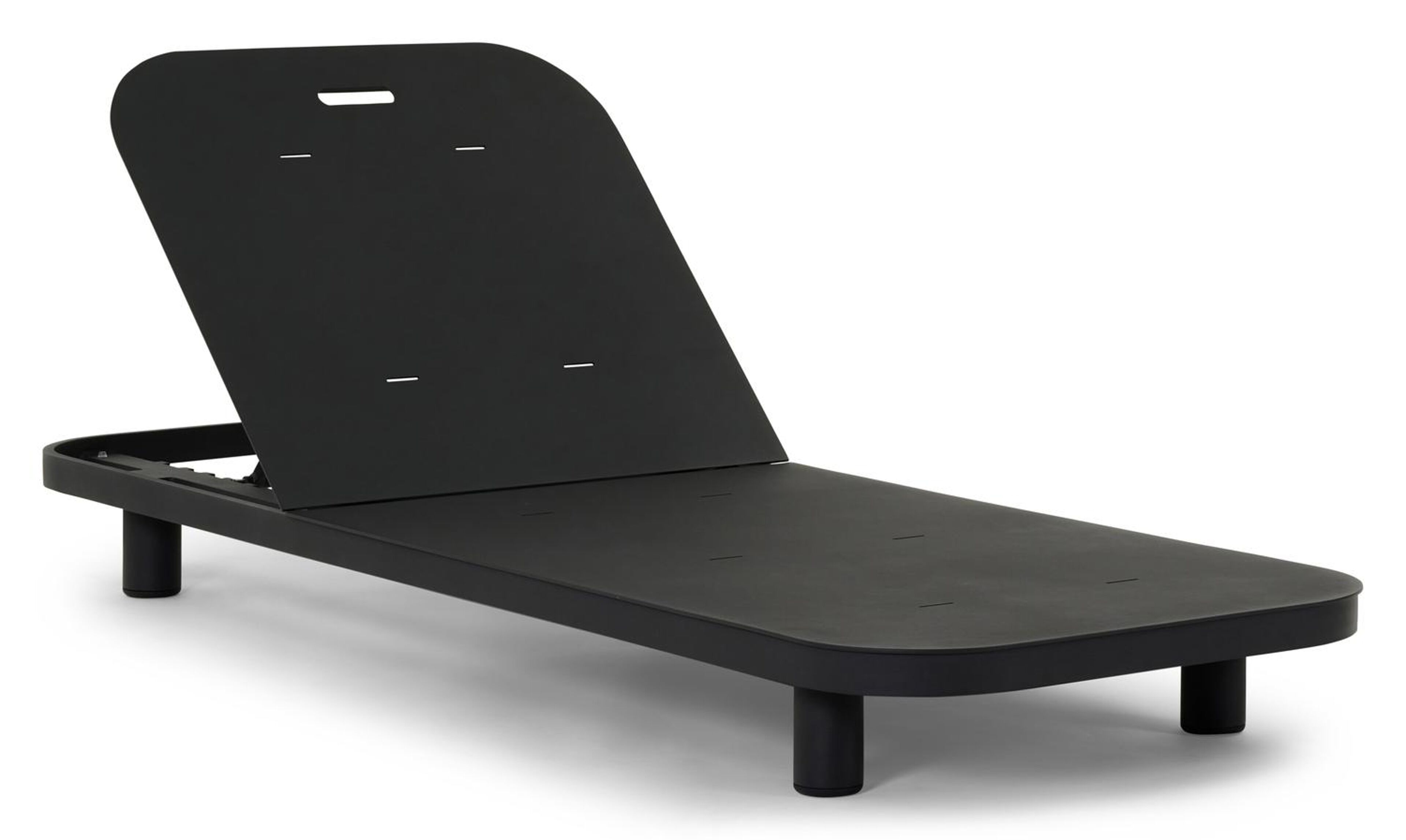 Donato verstelbaar ligbed in zwart aluminium met chartres sooty all weather sunbrella® luxe kussens