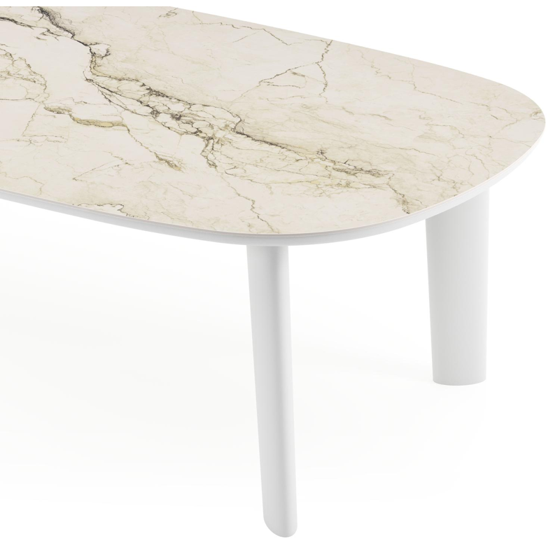 Amico tuintafel bombo in wit aluminium en volkeramiek Colorado Dunes - L 270 x B 125 x H 73.5 cm