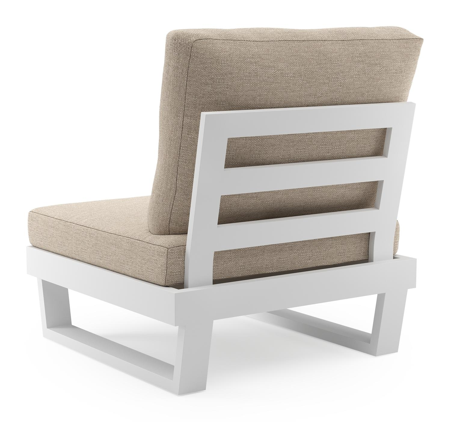 Modica loungestoel in wit aluminium met rustic weather+ softtouch kussen