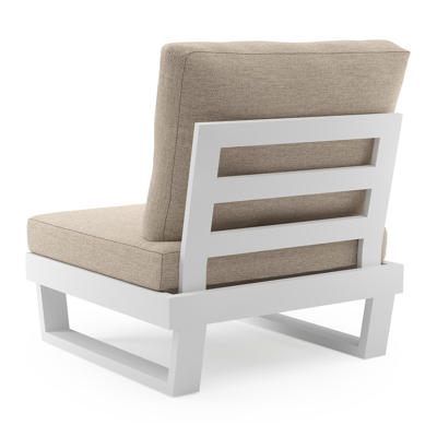 Fauteuil de jardin Modica en aluminium blanc et coussins en weather+ softtouch rustic