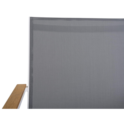 Trente tuinset in wit aluminium en teak naturel tafelblad met 8 stapelbare Amalfi tuinstoelen