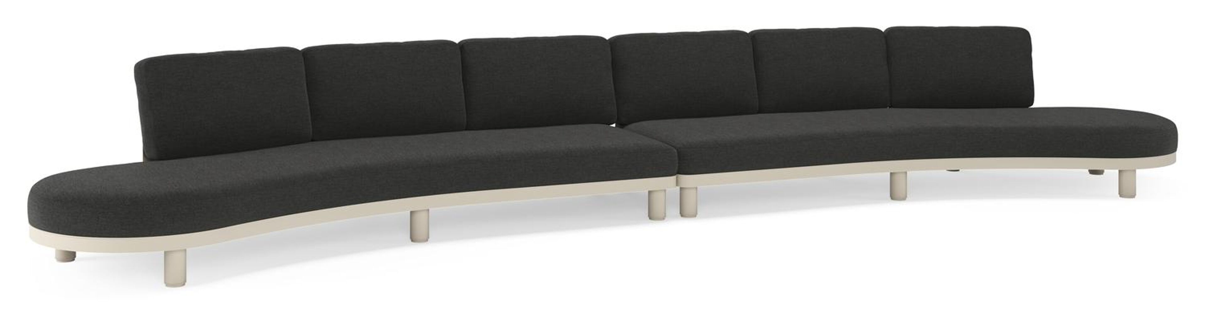 Donato loungebank in beige aluminium met all weather sunbrella® luxe Chartres Sooty kussen