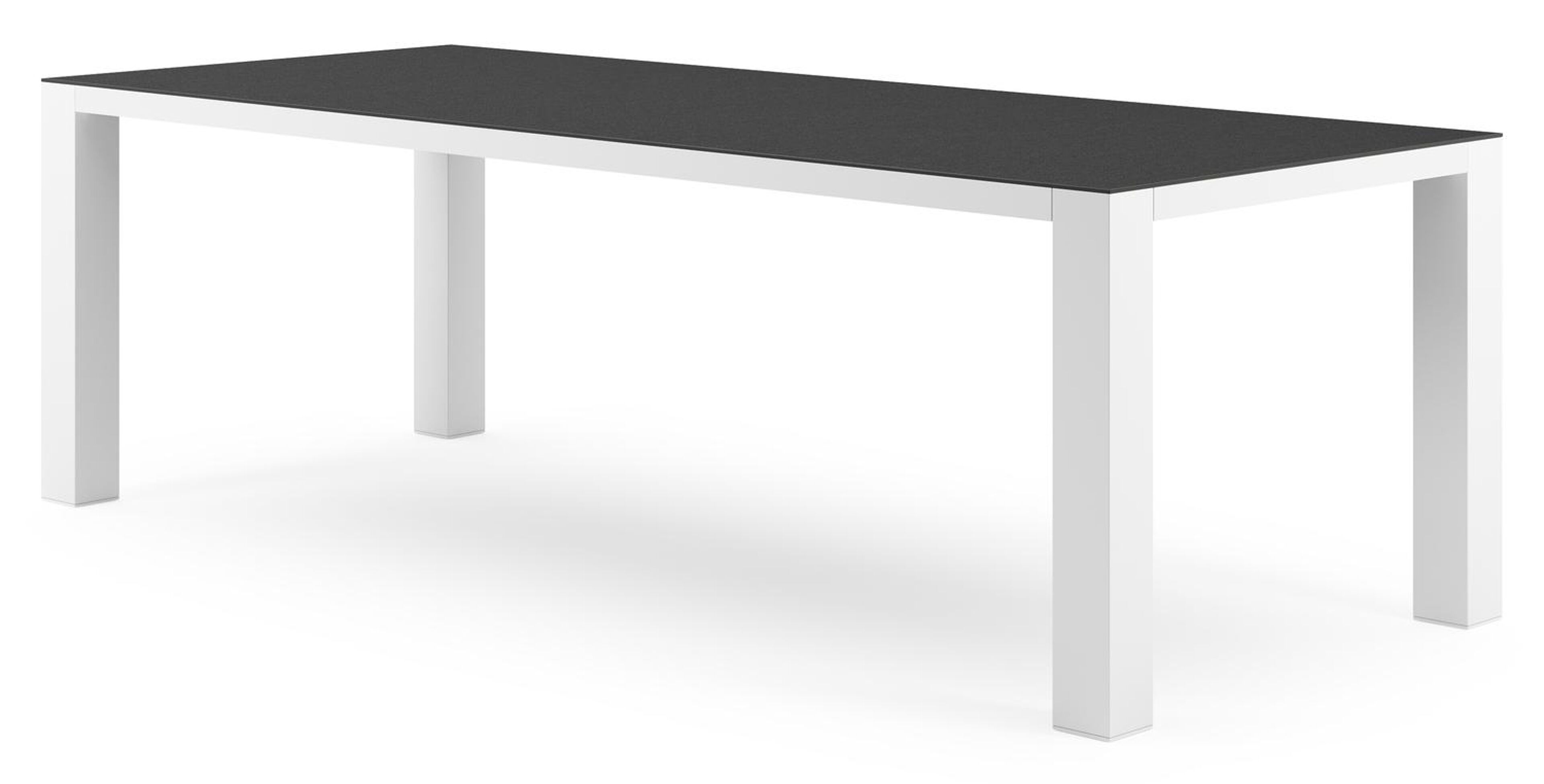 Nano tuintafel rechthoekig in wit aluminium en volkeramiek Nero Black - L 240 x B 100 x H 75 cm