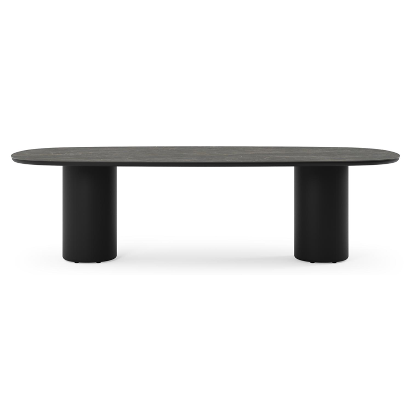 Amico tuintafel bombo in zwart aluminium en volkeramiek Black Obsession - L 270 x B 125 x H 73.5 cm