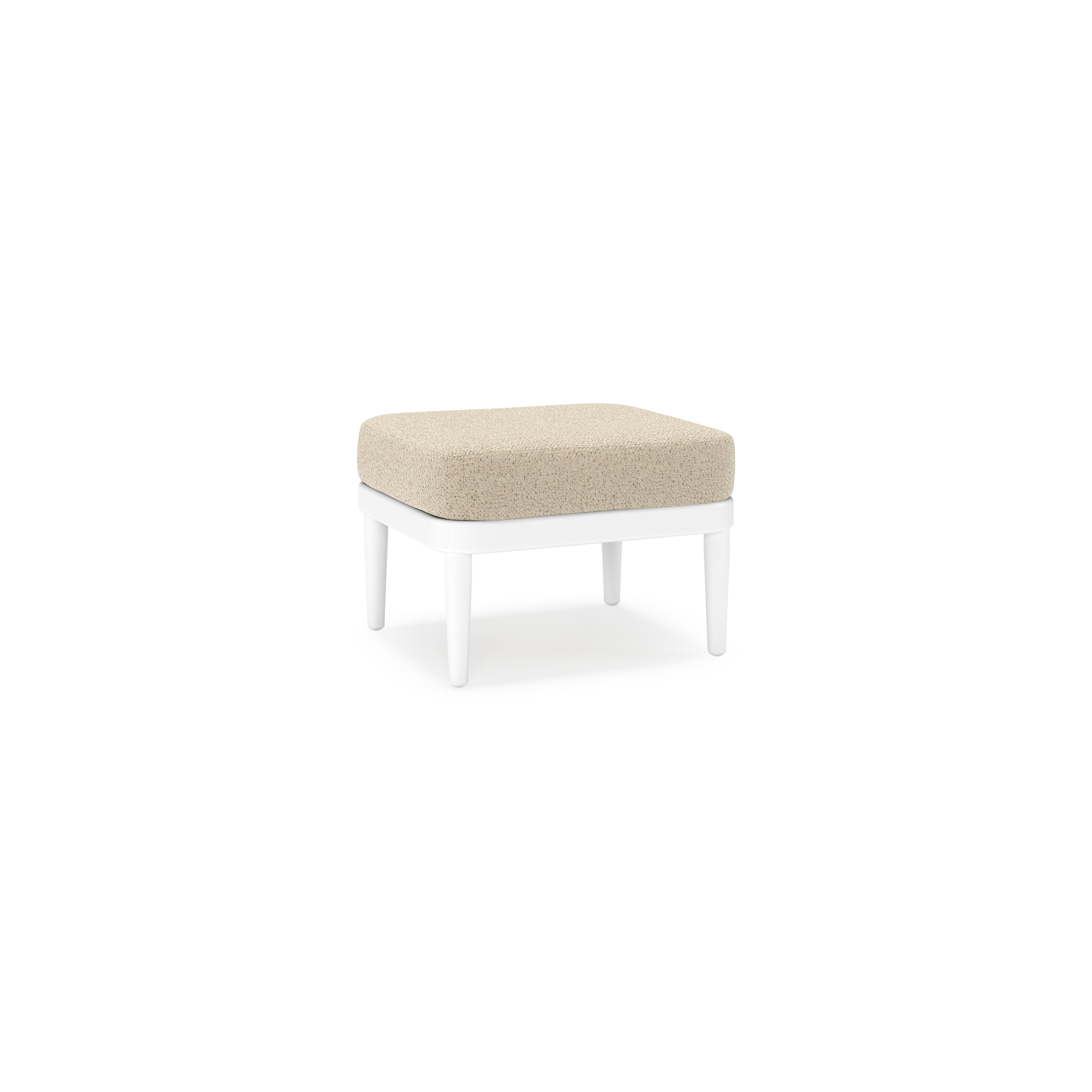 Pouf Orso en aluminium blanc et coussins en all weather cosytica Bora Forest