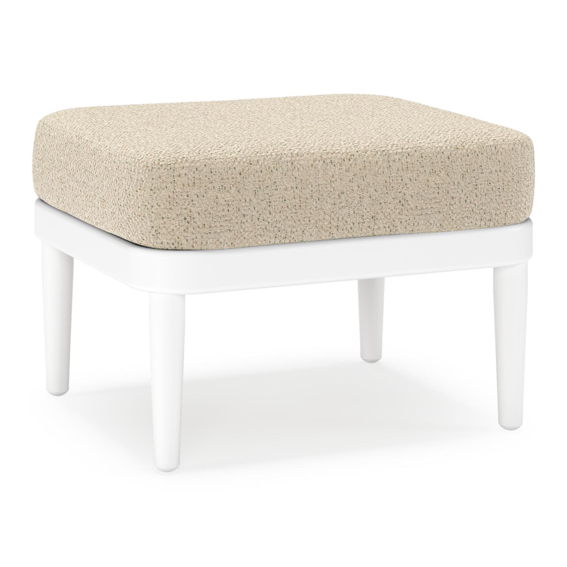 Pouf Orso en aluminium blanc et coussins en all weather cosytica Bora Forest