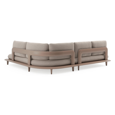Bomero loungehoek in taupe aluminium met wander manioc all weather sunbrella® luxe kussen