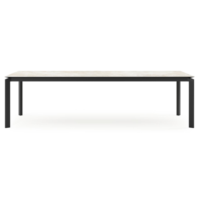 Cirello tuintafel rechthoekig in zwart aluminium en volkeramiek Rapolano L 280 x B 110 cm