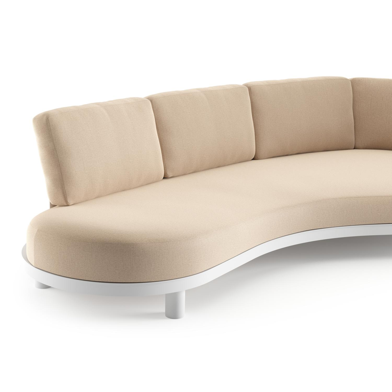 Donato loungebank in wit aluminium met natte heather beige all weather sunbrella® luxe kussen