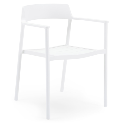 Fiordo tuinstoel in wit aluminium